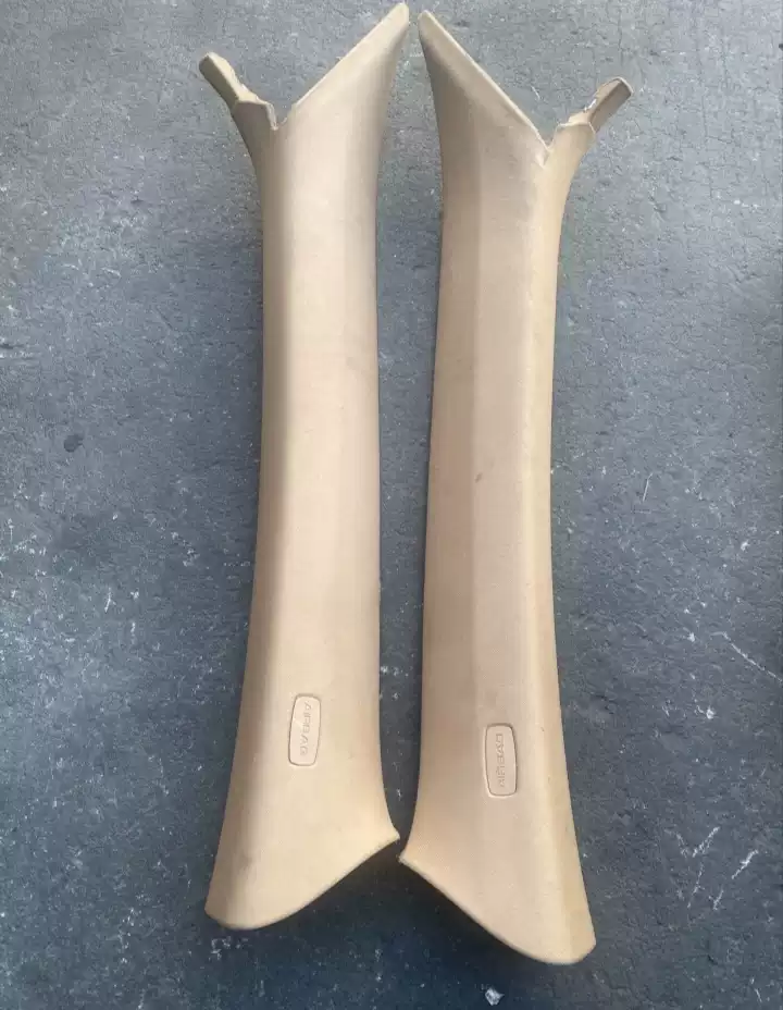 12 Cayenne A-pillar trim panel sun visor beige pair of original factory demolition parts